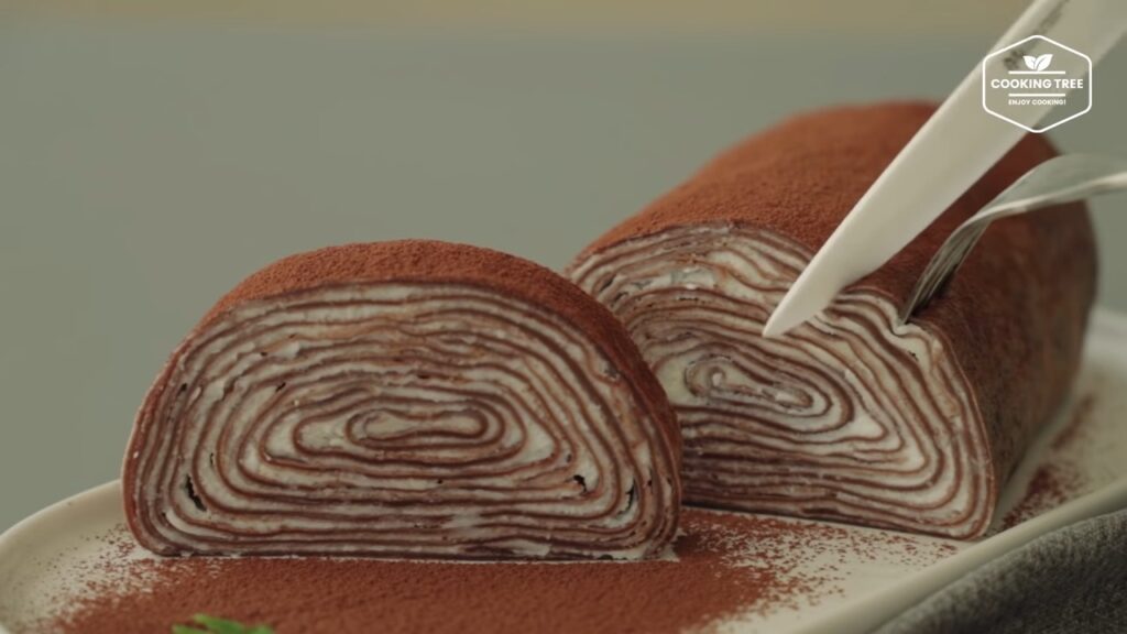 Choco Crepe Roll Cake Recipe Cooking tree