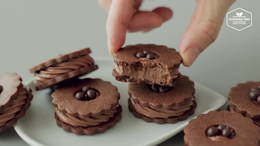Chocolate Cream Sand Cookies Recipe Cooking tree