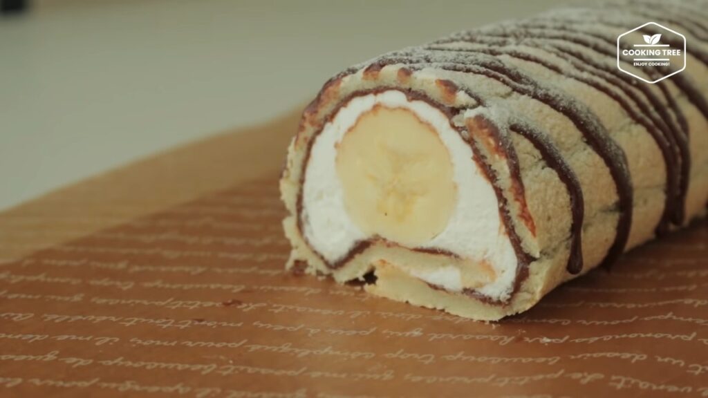 Chocolate banana meringue roll cake Recipe Cooking tree