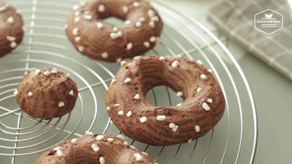 Chocolate choux donut Recipe Choco cream puff Cooking tree