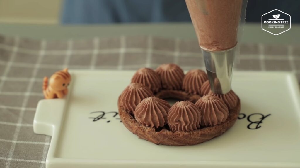 Chocolate choux donut Recipe Choco cream puff Cooking tree