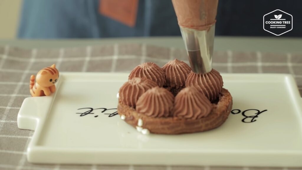 Chocolate choux donut Recipe Choco cream puff Cooking tree