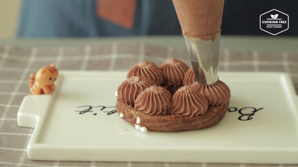 Chocolate choux donut Recipe Choco cream puff Cooking tree