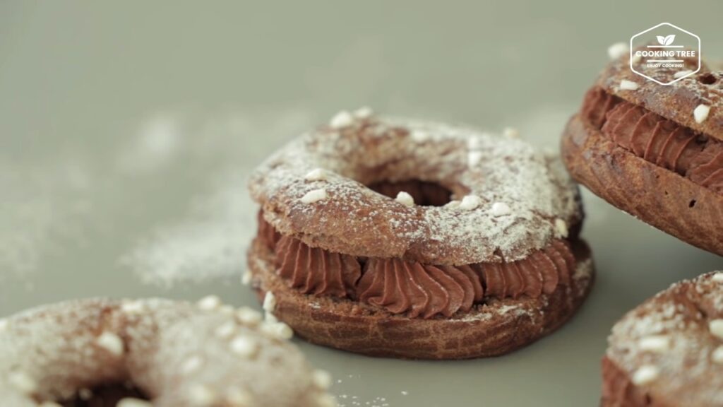 Chocolate choux donut Recipe Choco cream puff Cooking tree