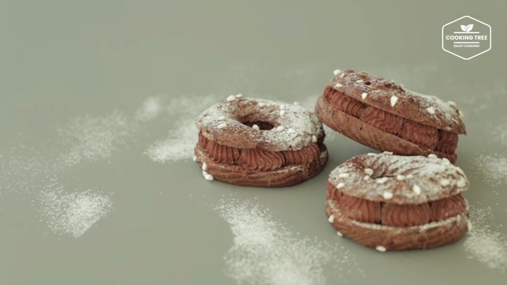 Chocolate choux donut Recipe Choco cream puff Cooking tree