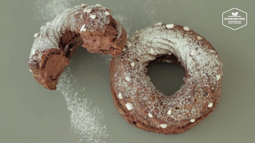 Chocolate choux donut Recipe Choco cream puff Cooking tree