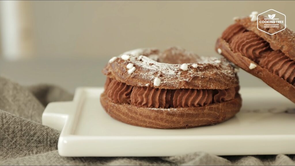 Chocolate choux donut Recipe Choco cream puff Cooking tree