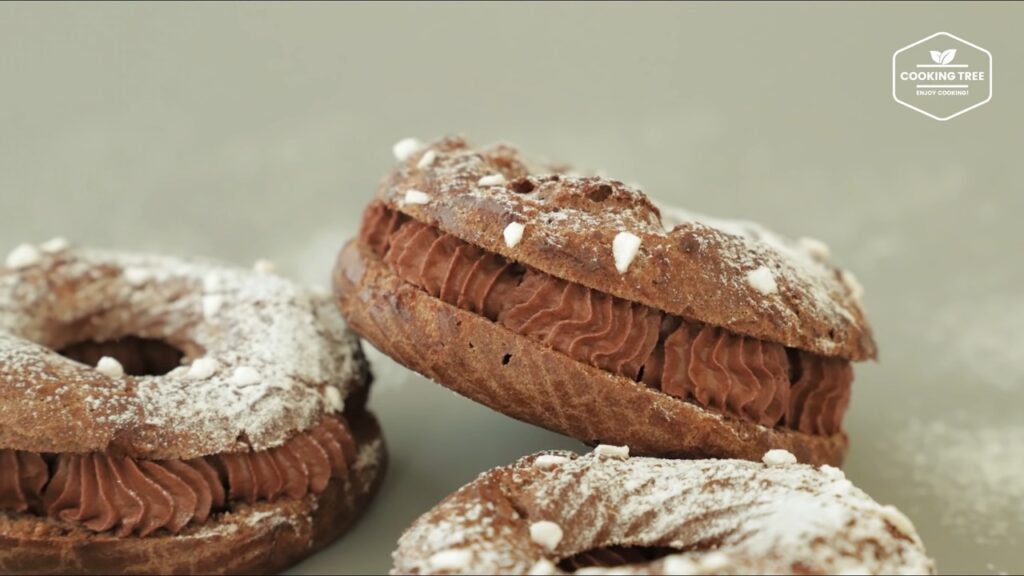 Chocolate choux donut Recipe Choco cream puff Cooking tree