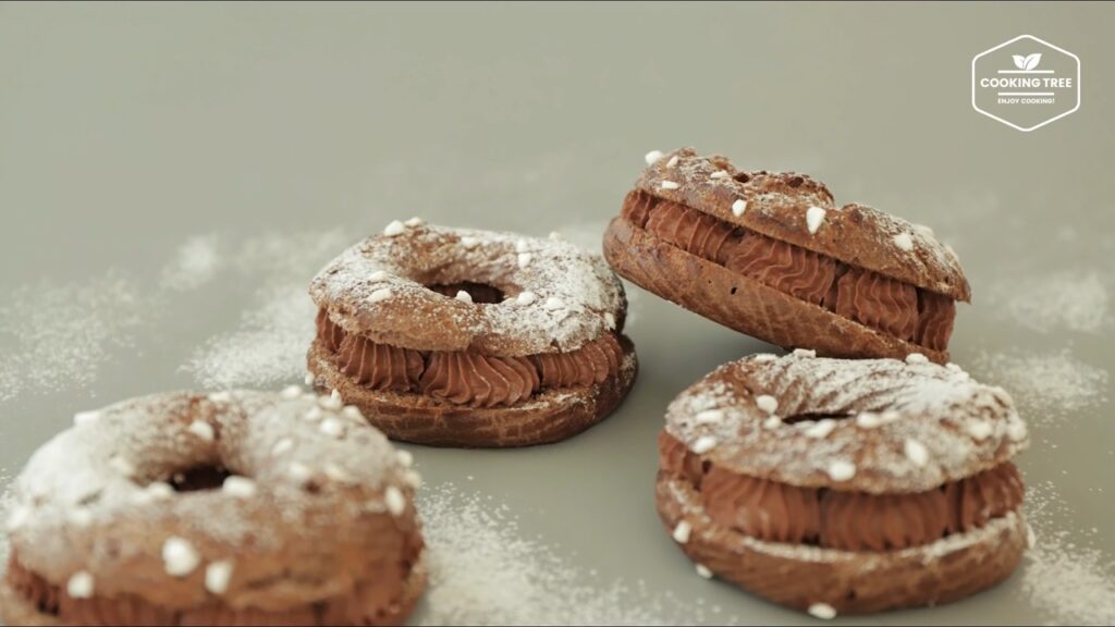 Chocolate choux donut Recipe Choco cream puff Cooking tree