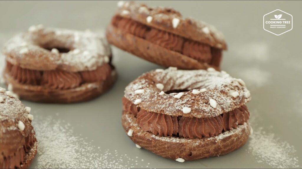 Chocolate choux donut Recipe Choco cream puff Cooking tree