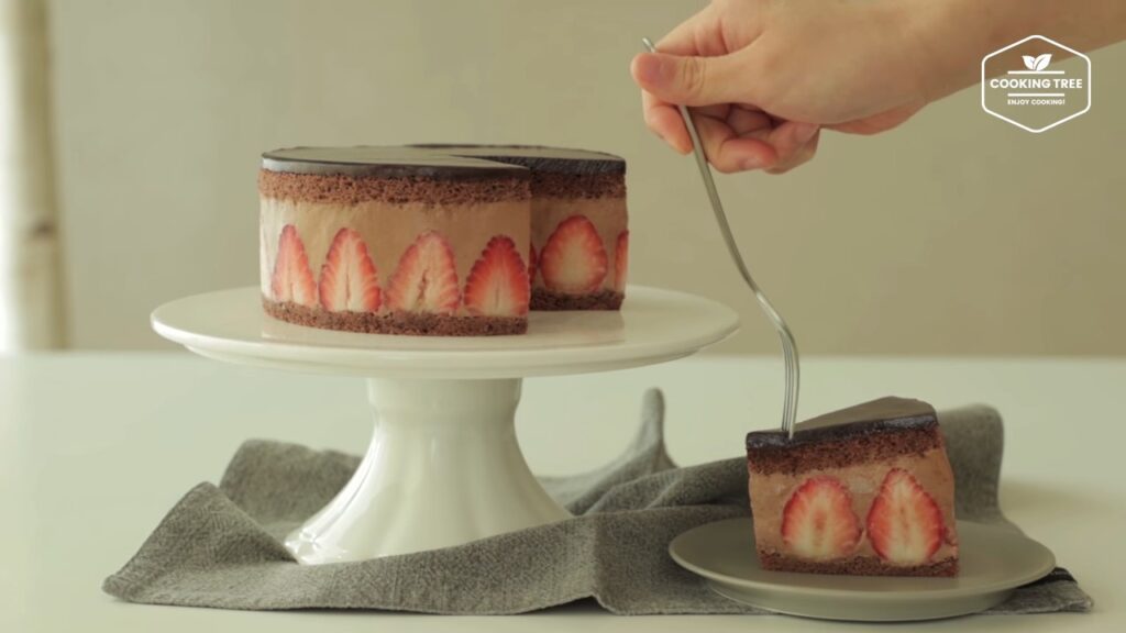 Chocolate strawberry fraisier cake Recipe Cooking tree