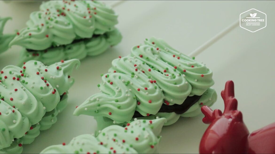 Christmas tree Meringue cookie pops Recipe Cooking tree