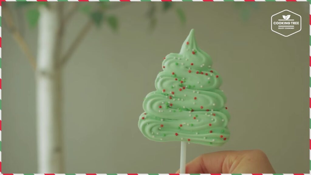 Christmas tree Meringue cookie pops Recipe Cooking tree