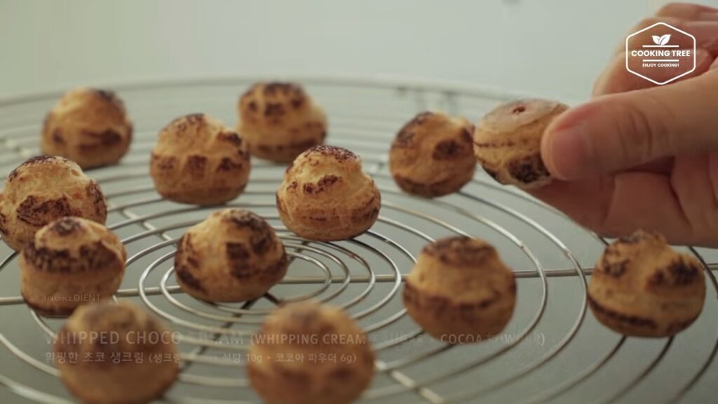 Cocoa meringue choux Cream puffs Recipe Cooking tree