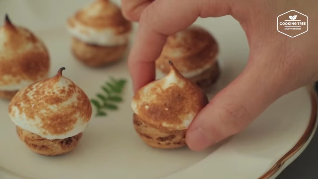 Cocoa meringue choux Cream puffs Recipe Cooking tree