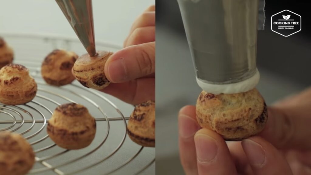 Cocoa meringue choux Cream puffs Recipe Cooking tree