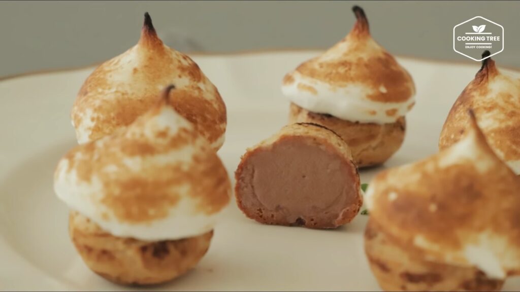 Cocoa meringue choux Cream puffs Recipe Cooking tree