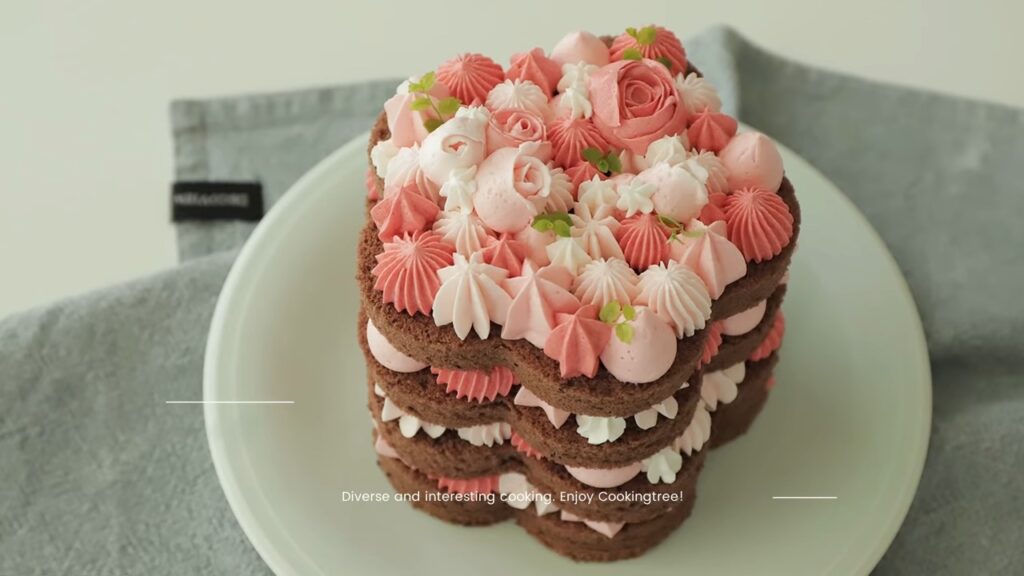 Flower buttercream choco cake Recipe Cooking tree