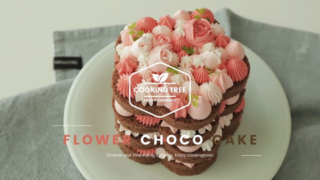 Flower buttercream choco cake Recipe Cooking tree