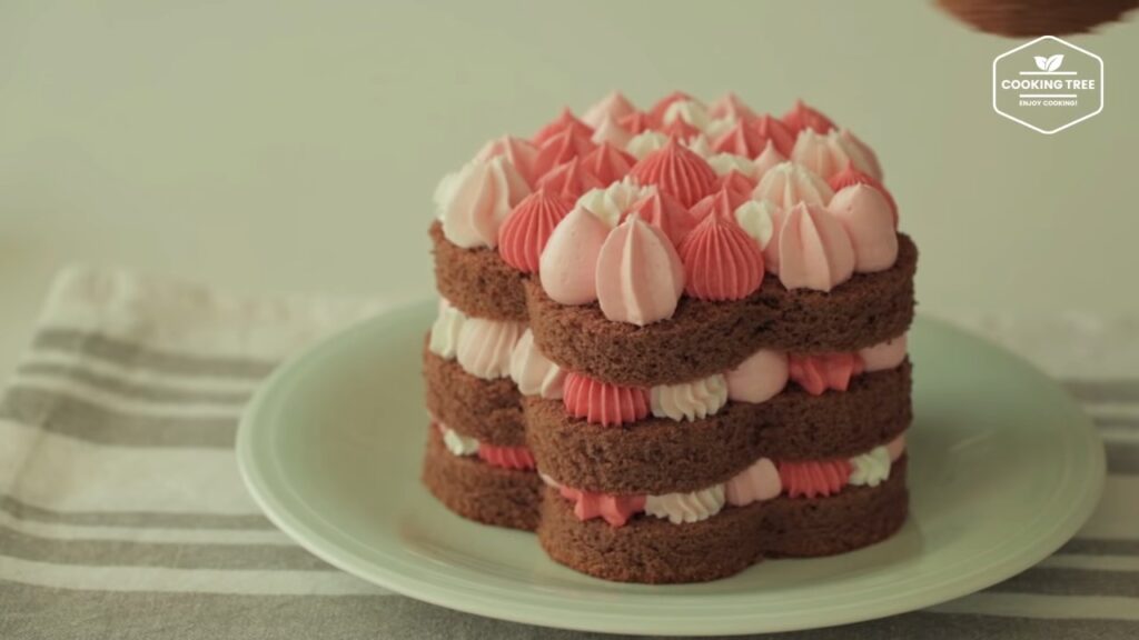 Flower buttercream choco cake Recipe Cooking tree