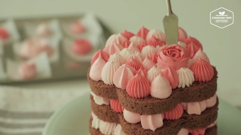 Flower buttercream choco cake Recipe Cooking tree