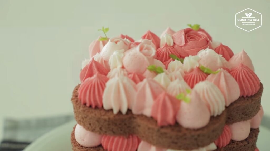 Flower buttercream choco cake Recipe Cooking tree