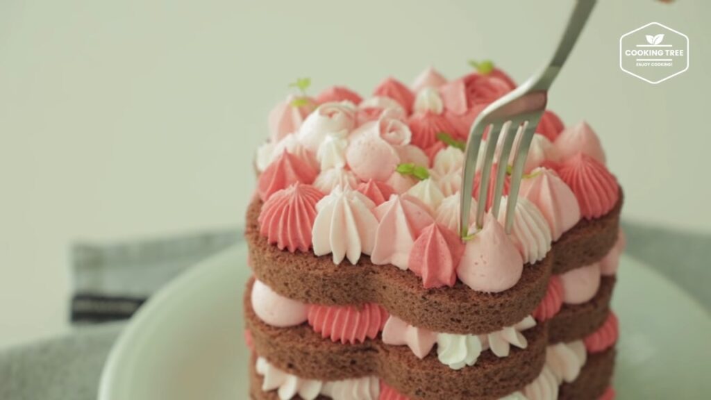 Flower buttercream choco cake Recipe Cooking tree