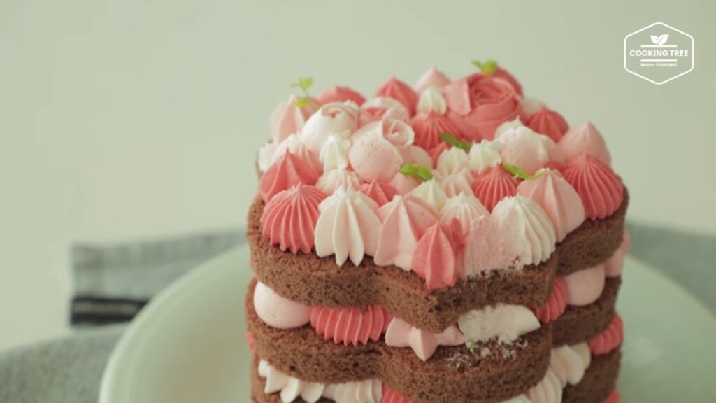 Flower buttercream choco cake Recipe Cooking tree