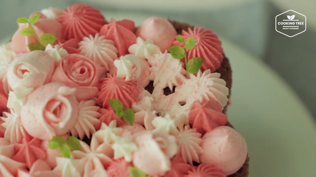 Flower buttercream choco cake Recipe Cooking tree