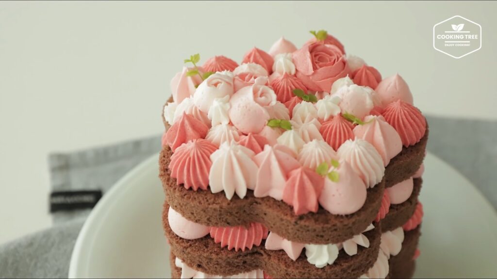 Flower buttercream choco cake Recipe Cooking tree