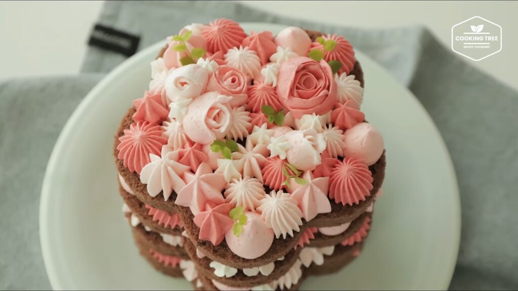 Flower buttercream choco cake Recipe Cooking tree