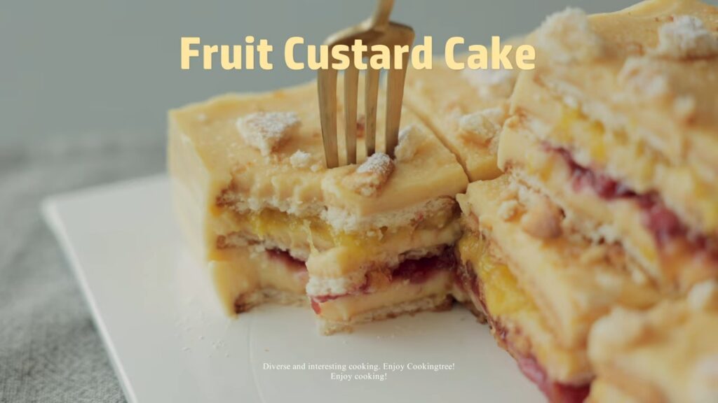 Fruit Custard Cake Recipe No Bake No Gelatin Cooking tree