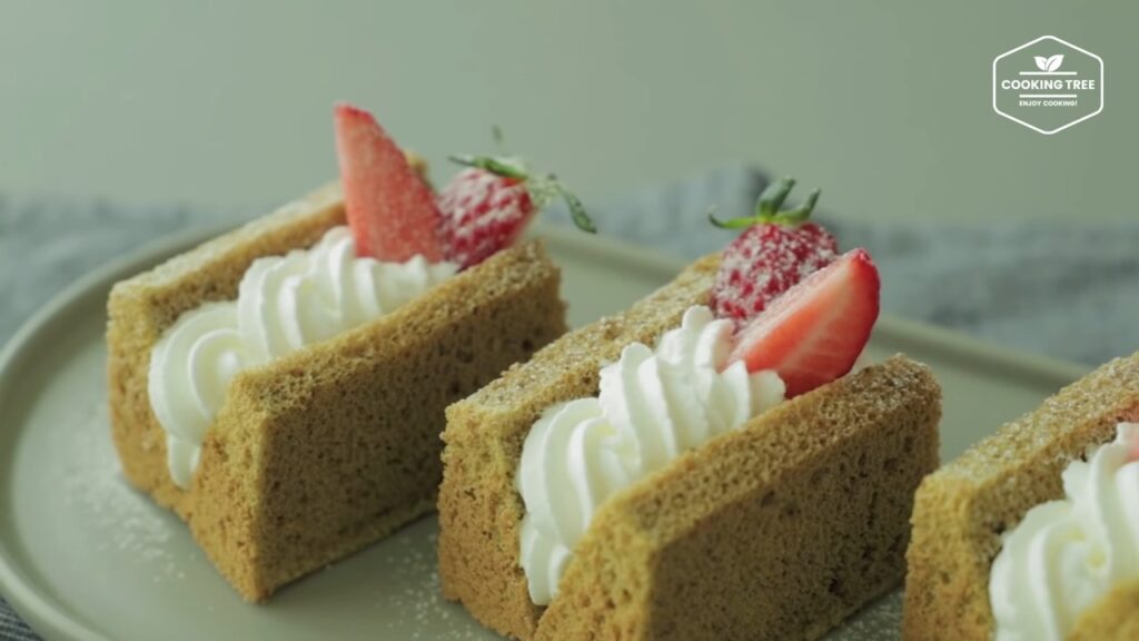 Green tea Matcha chiffon cake sandwich Recipe Cooking tree