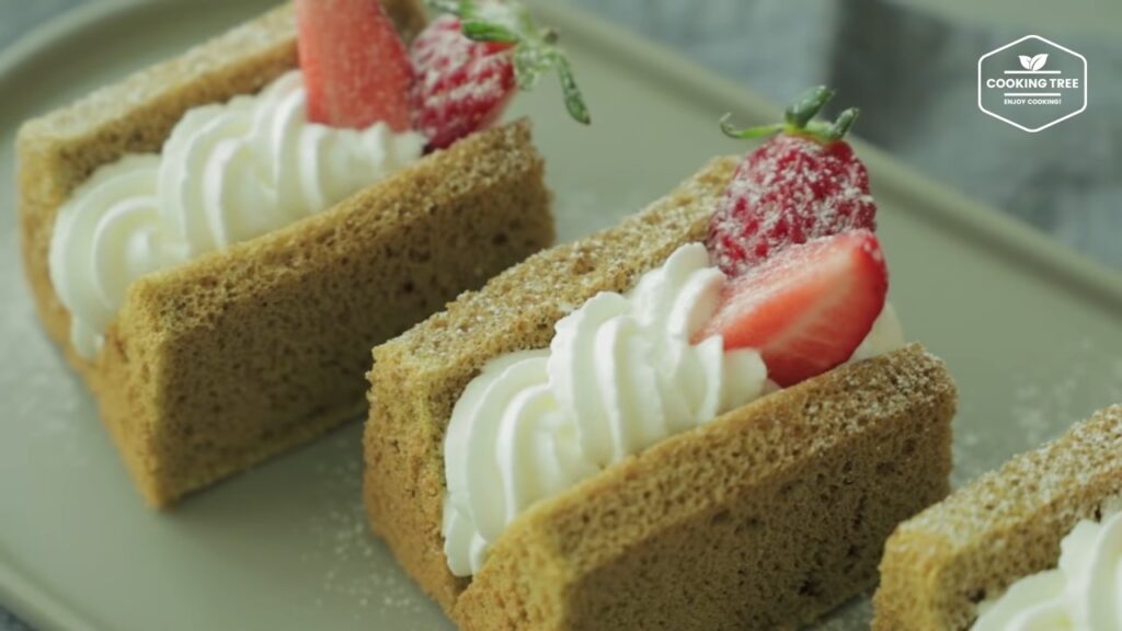 Green tea Matcha chiffon cake sandwich Recipe Cooking tree