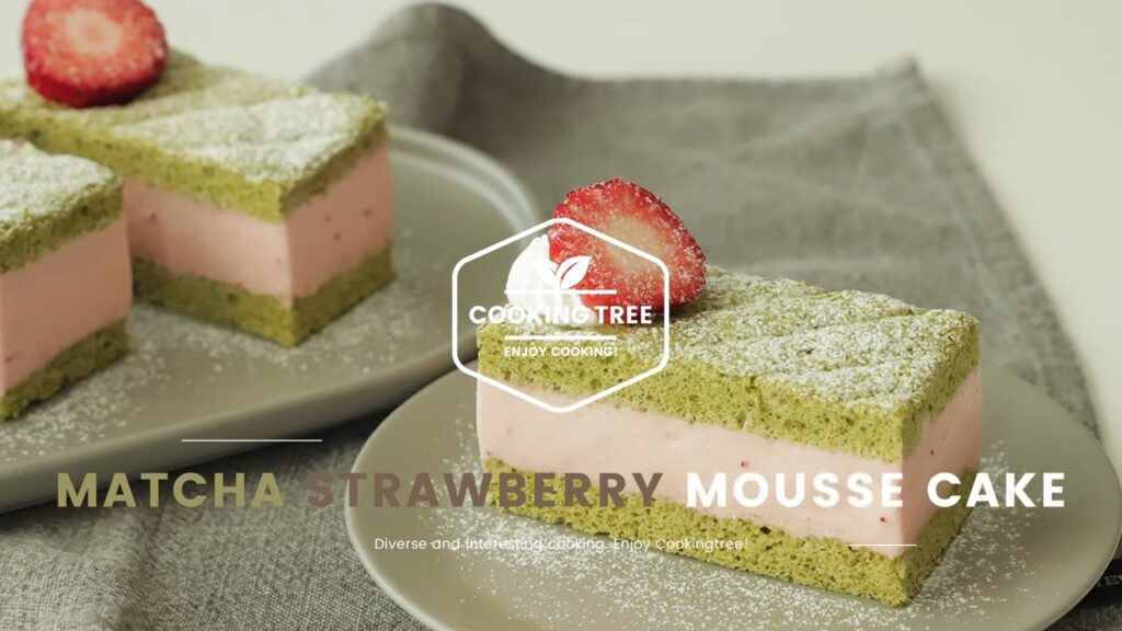 Green tea strawberry mousse cake Recipe Cooking tree