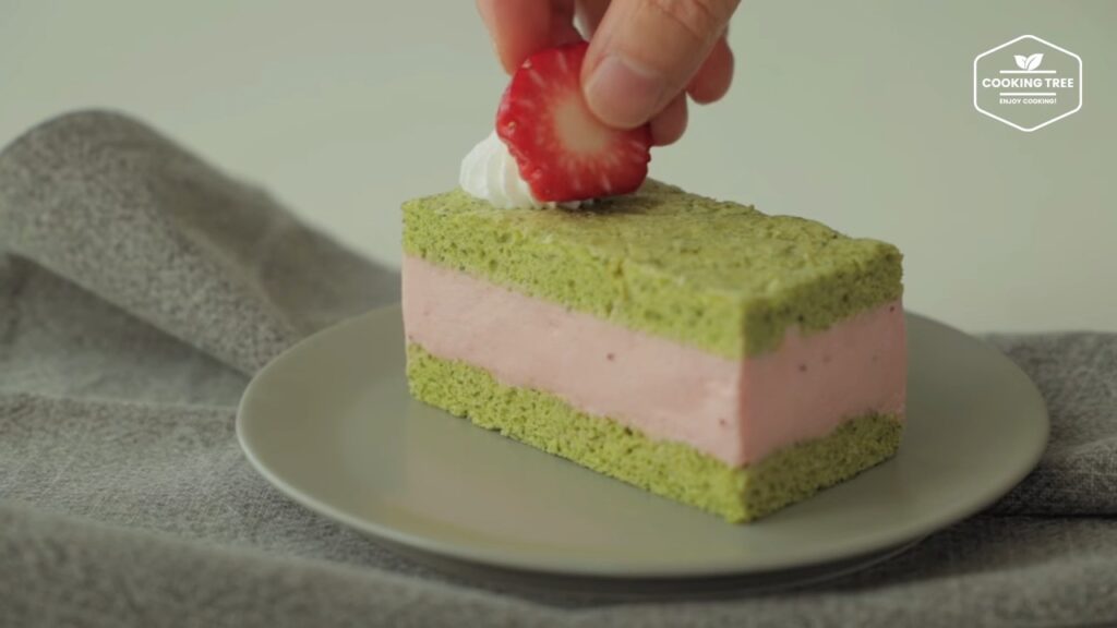 Green tea strawberry mousse cake Recipe Cooking tree