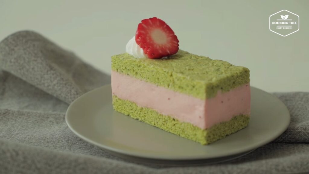 Green tea strawberry mousse cake Recipe Cooking tree