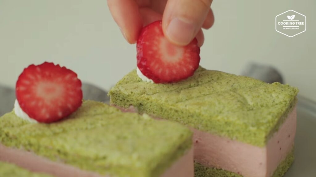 Green tea strawberry mousse cake Recipe Cooking tree