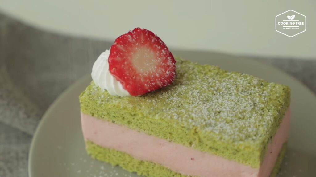 Green tea strawberry mousse cake Recipe Cooking tree