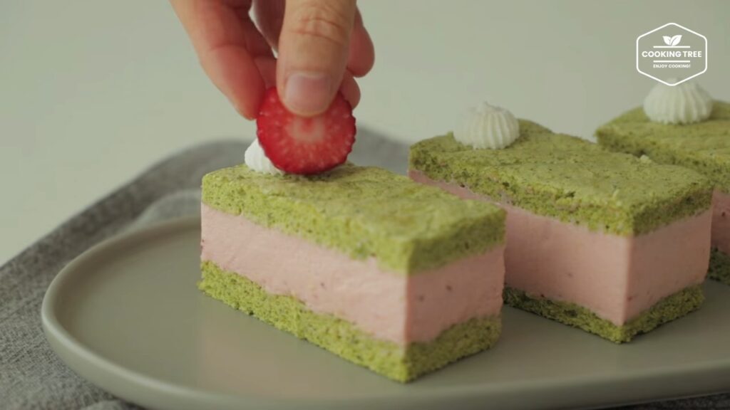 Green tea strawberry mousse cake Recipe Cooking tree