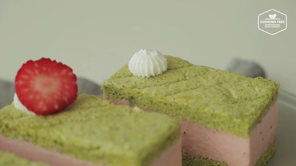 Green tea strawberry mousse cake Recipe Cooking tree