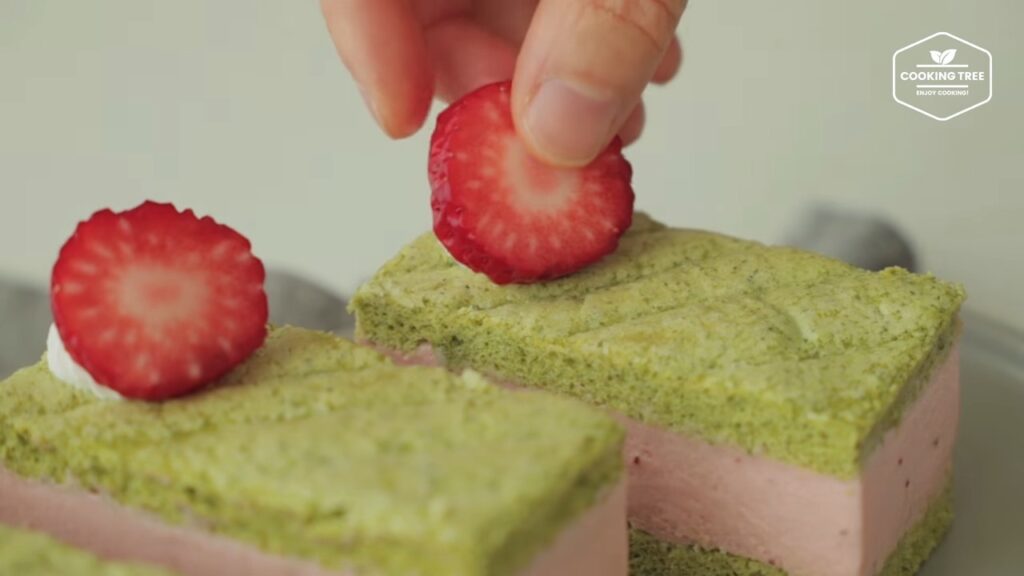 Green tea strawberry mousse cake Recipe Cooking tree