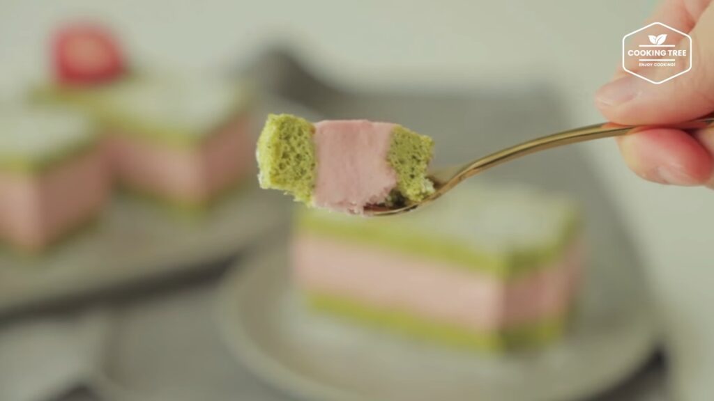 Green tea strawberry mousse cake Recipe Cooking tree