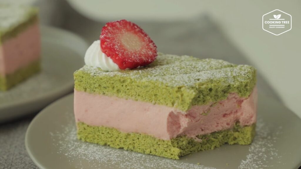 Green tea strawberry mousse cake Recipe Cooking tree