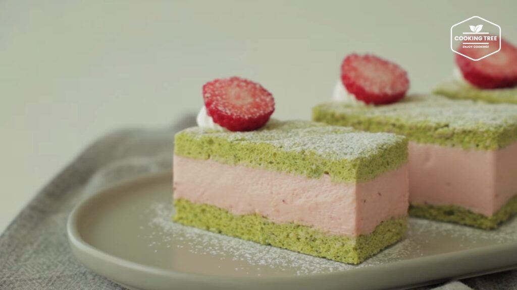 Green tea strawberry mousse cake Recipe Cooking tree