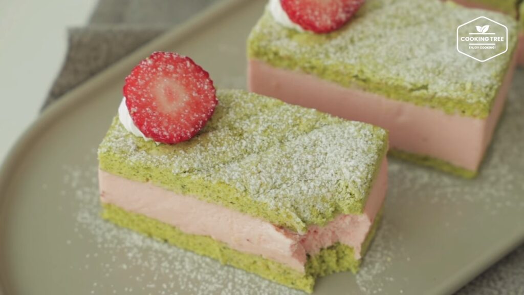 Green tea strawberry mousse cake Recipe Cooking tree