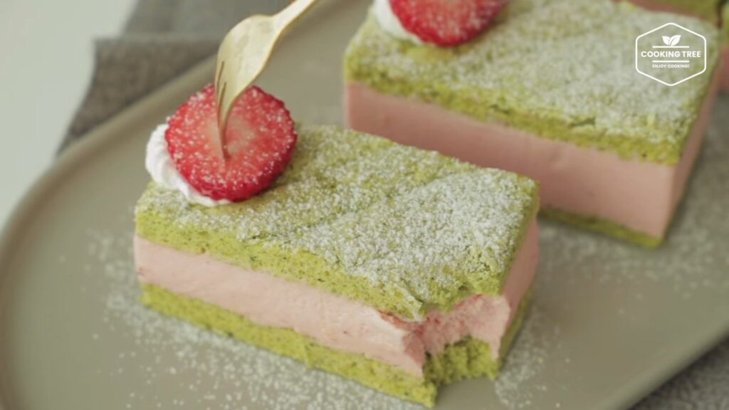 Green tea strawberry mousse cake Recipe Cooking tree