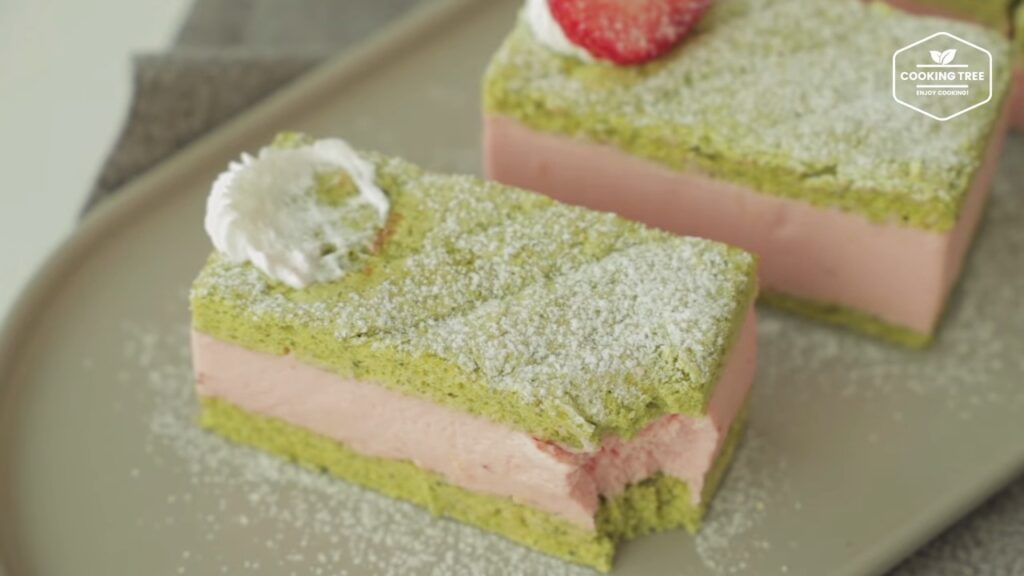 Green tea strawberry mousse cake Recipe Cooking tree