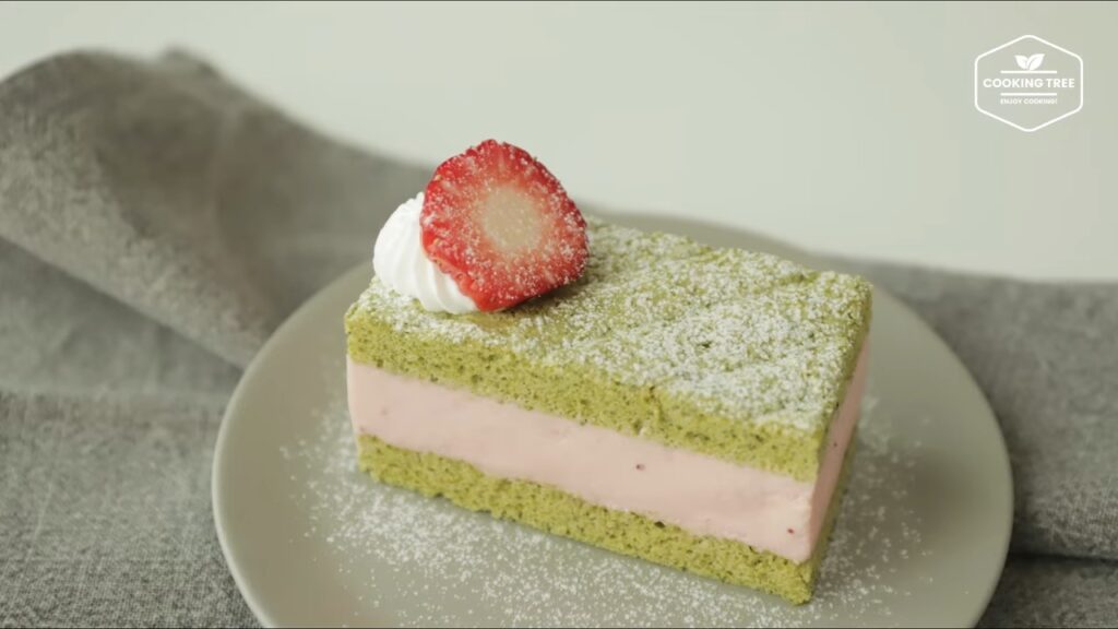 Green tea strawberry mousse cake Recipe Cooking tree