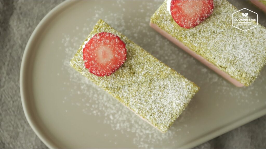 Green tea strawberry mousse cake Recipe Cooking tree